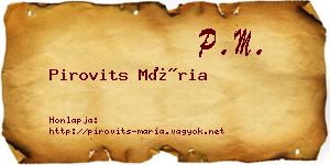 Pirovits Mária névjegykártya